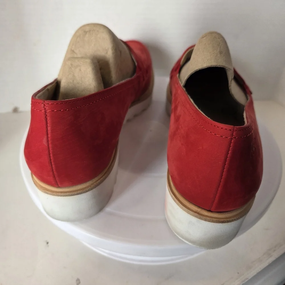 Paul Green Women's Tripoli Red Nubuck Loafers Size 8.5 - Picture 4 of 9